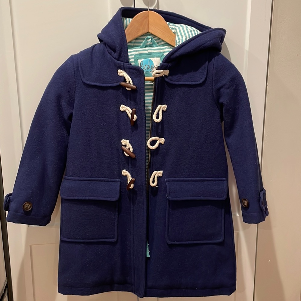 Mini Boden Blue Wool Duffle Coat